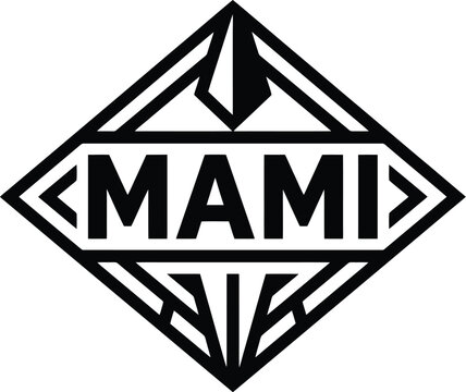Geometric Diamond Emblem with MAMI Text in the Center mami