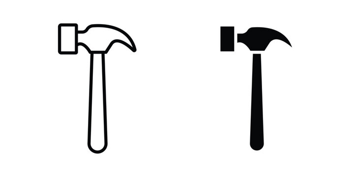 Hammer icon, symbols pack for UI designs.
