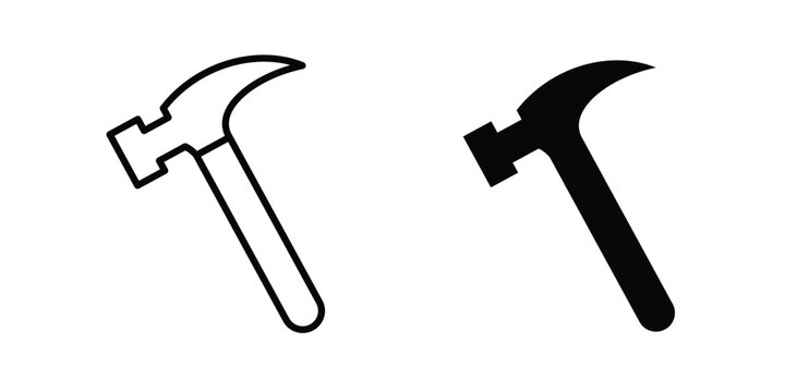 Hammer icon, symbols pack for UI designs.