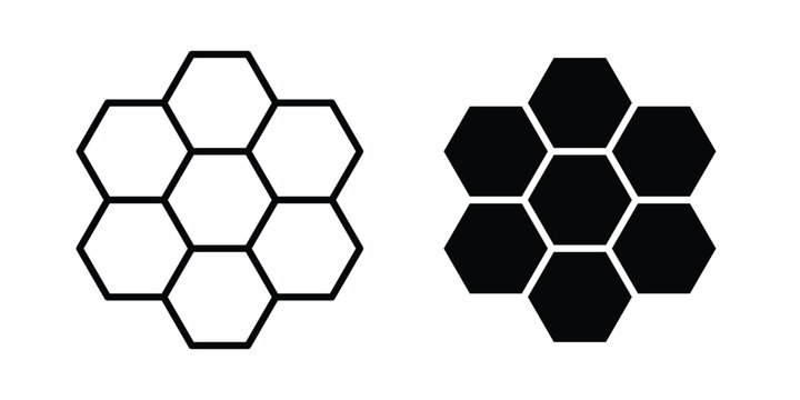 Honeycomb icon, symbols pack for UI designs.