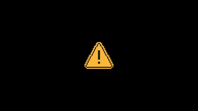 Pixel Art Error Warning Triangle Icon Animation Loop