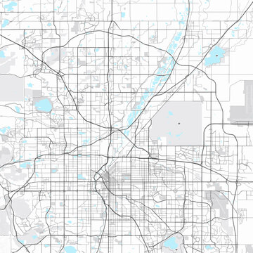 Visually appealing minimalist city map of Denver, United States