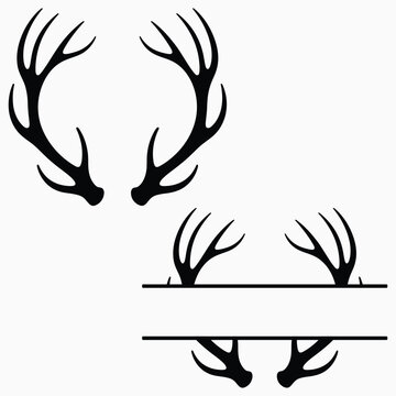 Elk Antlers Svg, Elk Antlers Silhouette, Deer Horn Vector, Hunting Clipart Png, Wildlife Antler