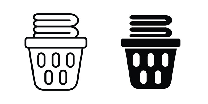 Laundry basket icon, symbols pack for UI designs.