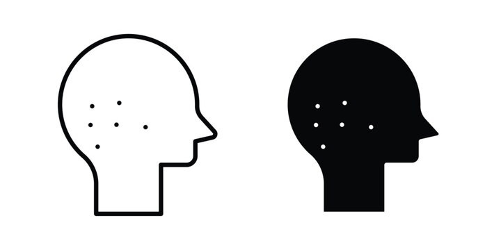 Man acne on face icon, symbols pack for UI designs.