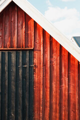Naklejka premium Closeup of fishing cabin on the island Hasslö outside of Karlskrona in Blekinge, Sweden