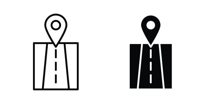 Navigation road trip icon, symbols pack for UI designs.