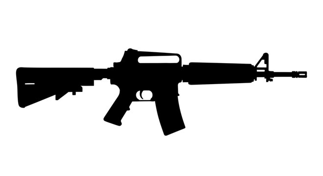 Black silhouette of a rifle gun.