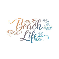 Fototapeta premium Beach life typography isolated on white background