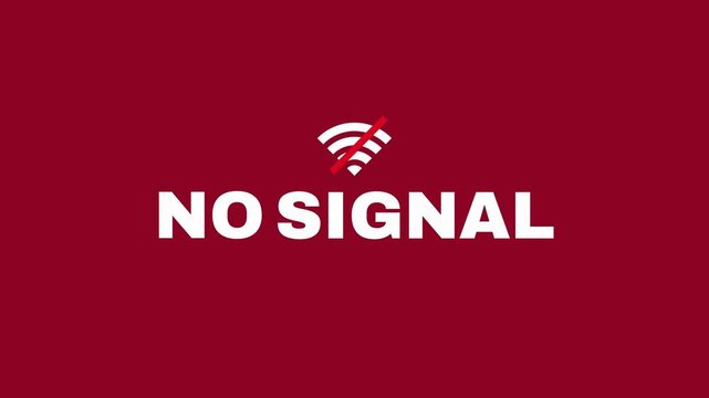 No Signal Text Error Screen Network Connection Problem video 4k