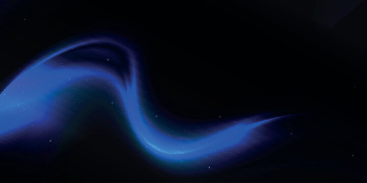 Glowing blue gradient wave with stars on a dark background