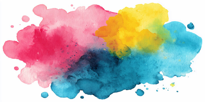A vibrant explosion of watercolor paints creating a kaleidoscope of colors, offering a sense of freshness and inspiration, ready to ignite creative project