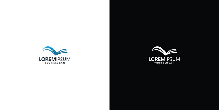 vector logo design wave logo and book logo