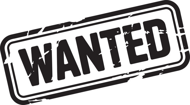 Wanted poster graphic with distressed texture and bold black lettering, conveying a sense of urgency for a search or reward.