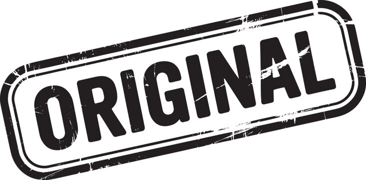 Original rubber stamp in black ink features a rectangular border with distressed edges and centered bold typography to convey a sense of authenticity for various professional business document needs.