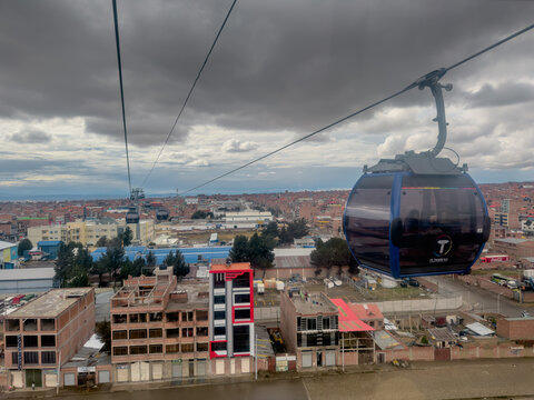 Cable Car over El Alto city - La Paz, Bolivia