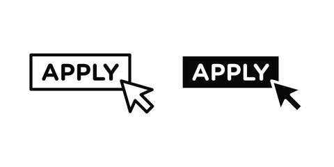 Obraz premium Apply icon strokes and flat black vectors. Illustrations EPS10