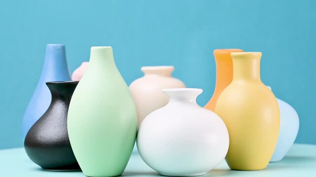 A video of small, beautiful flower vases