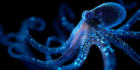 Obraz premium 由Blue Glimmer Particle OctopusClose-up