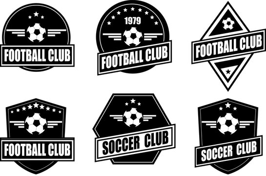 Set of Football and Soccer Club Badge Logo Templates with Vin
tage Style