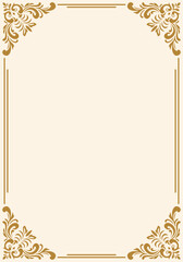 Elegant gold vintage floral frame template on beige Background © MustikaRatna