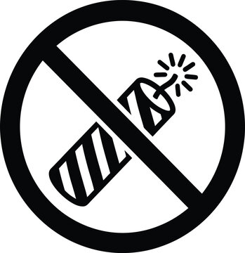 No Fireworks and Explosives Prohibited Sign Illustration