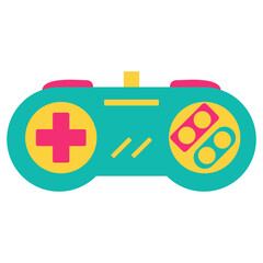 Retro Video Game Controller Flat Illustration Vector © Perspectiva
