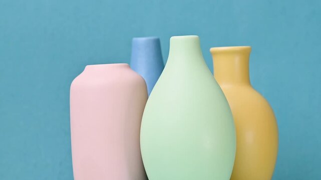 A video of small, beautiful flower vases