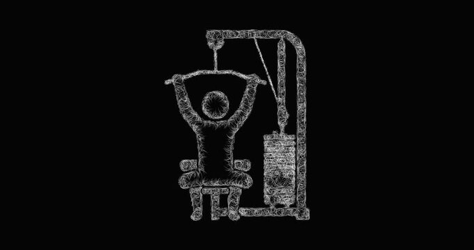 Sketch lat pulldown icon animation - smooth progressive reveal
