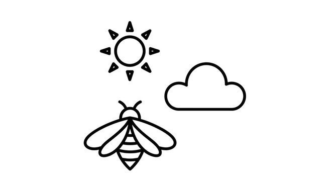 Insect Bee Flying Sunny Weather.