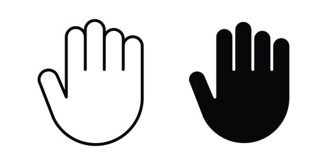 Obraz premium Hand icon strokes and flat black vectors. Illustrations EPS10