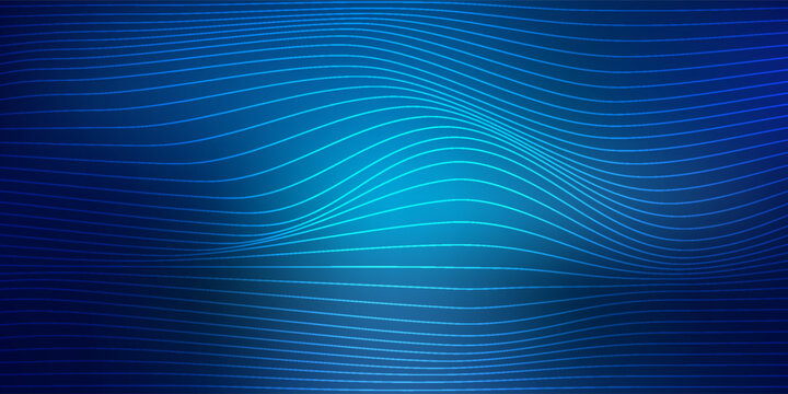 Abstract blue modern background with smooth lines. Dynamic waves. vector illustration.