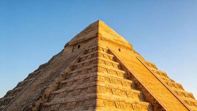 Ancient pyramid under clear sky