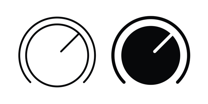 Knob icon strokes and flat black vectors. Illustrations EPS10