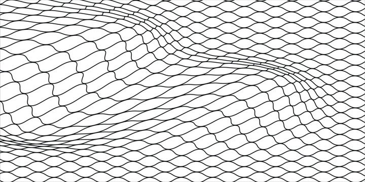 Abstract 3D wireframe mesh background with geometric wave pattern