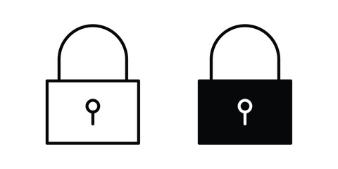 Lock icon strokes and flat black vectors. Illustrations EPS10 © Hunt
