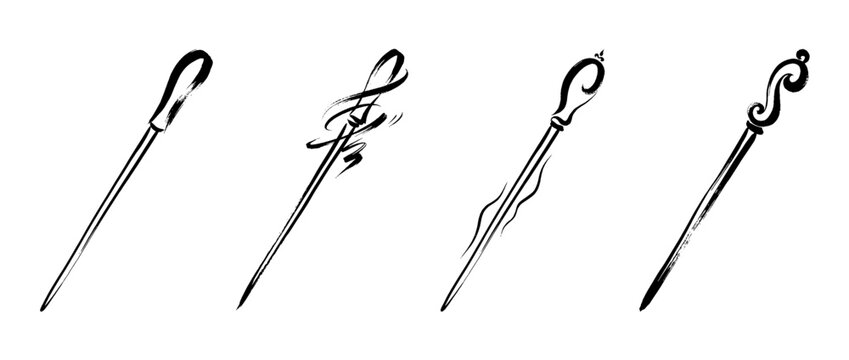 conductor baton , Traditional Chinese Brush , strokes swirl style