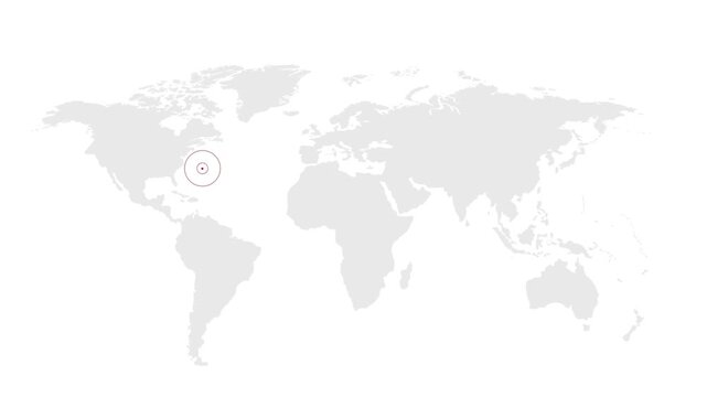Bermuda Location on World Map with Pin Marker Illustration
