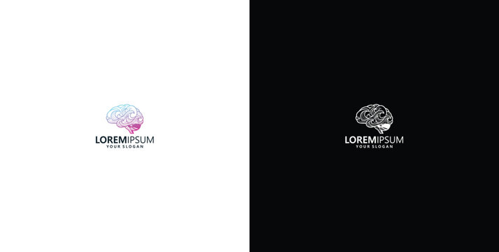 vector logo design, wave logo and brain logo