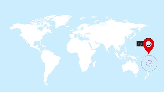 Fiji Location on Globe for Presentation or Education