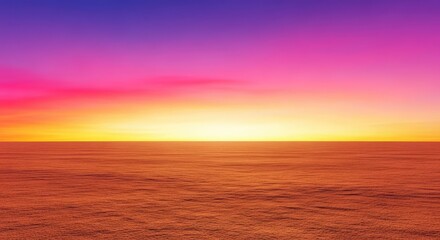 Obraz premium Endless, featureless horizon line where the sky meets the desolate land creating a massive blank expanse suitable for minimalist design, backdrop, potential, expanse