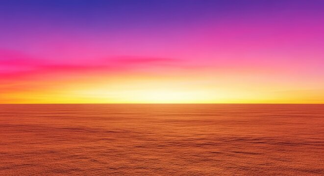 Endless, featureless horizon line where the sky meets the desolate land creating a massive blank expanse suitable for minimalist design, backdrop, potential, expanse