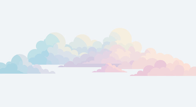 Colorful pastel clouds in the sky.