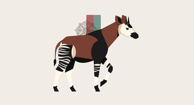 Donkey with zebra like patterns.