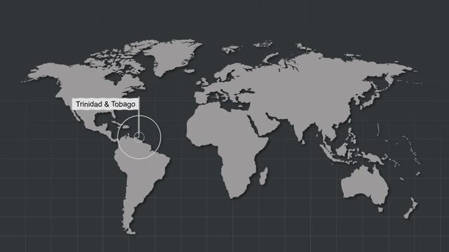 Trinidad Map Highlight Zoom Animation Geography Concept