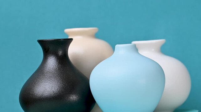 A video of small, beautiful flower vases