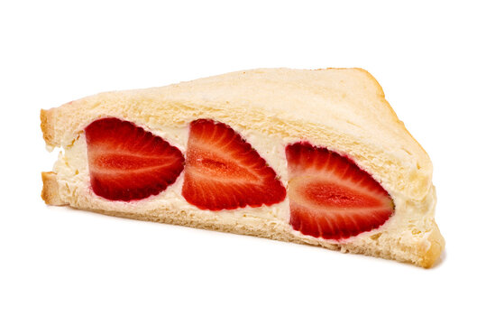 Fresh strawberry snack closeup. Delicious healthy snack featuring vibrant strawberries and soft bread
