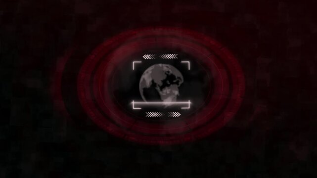 Futuristic targeting reticle with pink energy pulse in void. Sci-fi aim interface. Futuristic targeting reticle for gaming software and high tech weapon system display designs art.