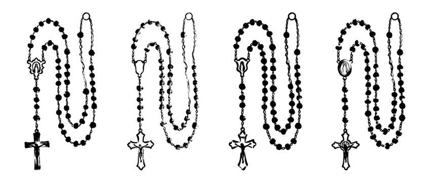 rosary , Traditional Chinese Brush , strokes swirl style