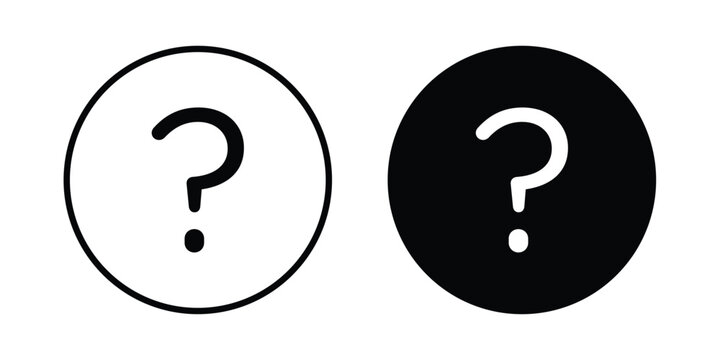 Question icon strokes and flat black vectors. Illustrations EPS10